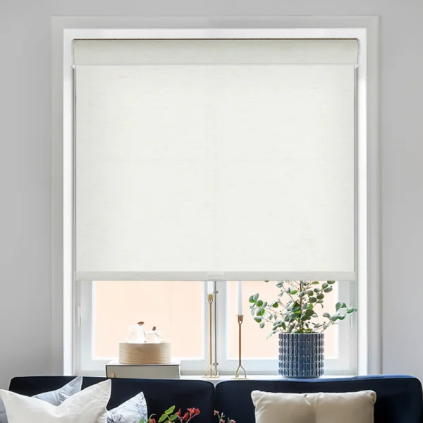 Natural Woven Linen Light Filtering Roller Blinds - Image 2