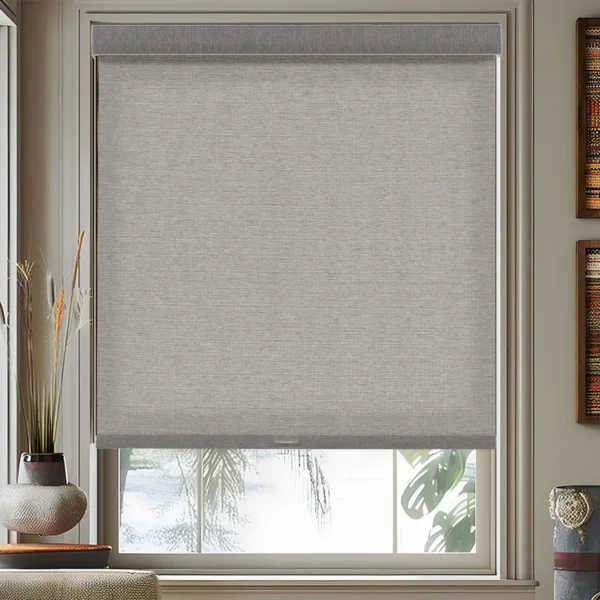 Natural Woven Linen Roller Shades - Image 4