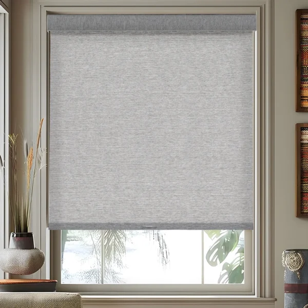Natural Woven Linen Roller Shades - Image 5