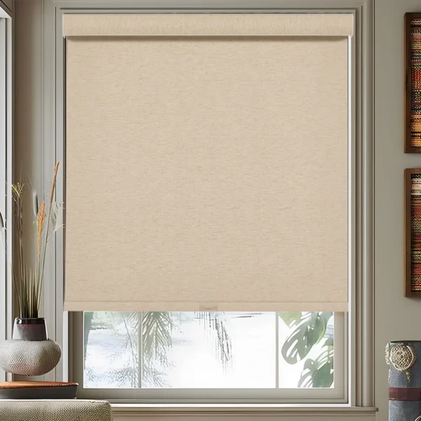 Natural Woven Linen Roller Shades - Image 7