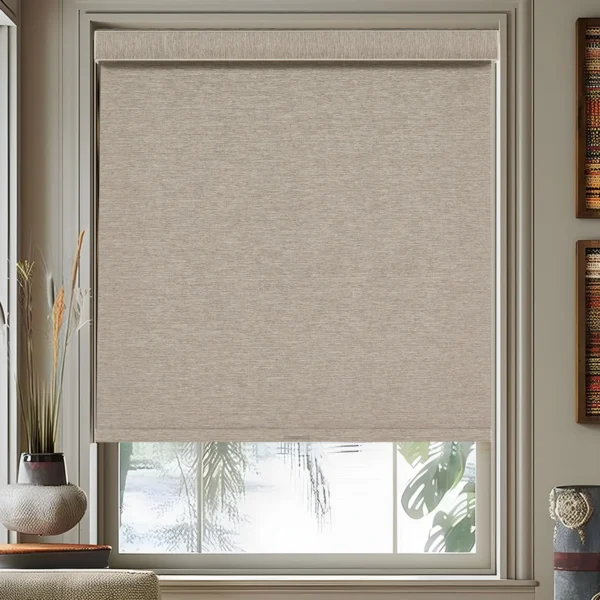 Natural Woven Linen Roller Shades - Image 8