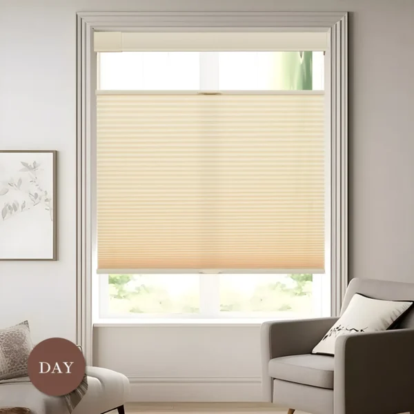 No Drill No Tools Top Down Bottom Up Light Filtering Cellular Shades (1" cell ) - Image 6