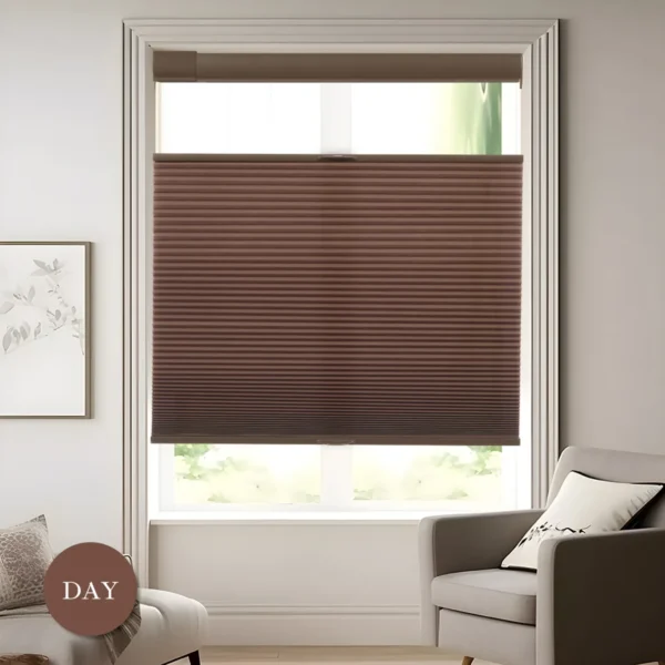 No Drill No Tools Top Down Bottom Up Light Filtering Cellular Shades (1" cell ) - Image 3