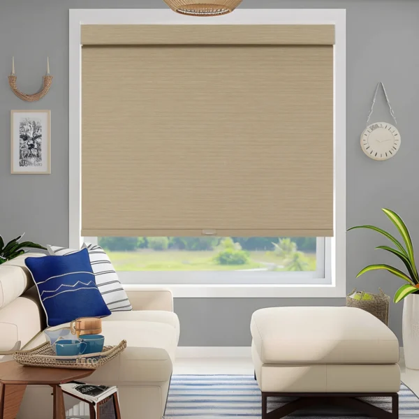 Blackout Bamboo-Look Roller Shades - Image 5