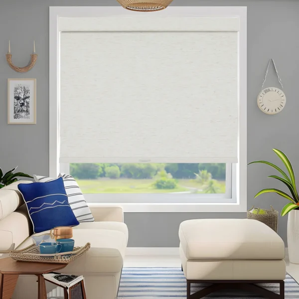 Blackout Bamboo-Look Roller Shades - Image 6